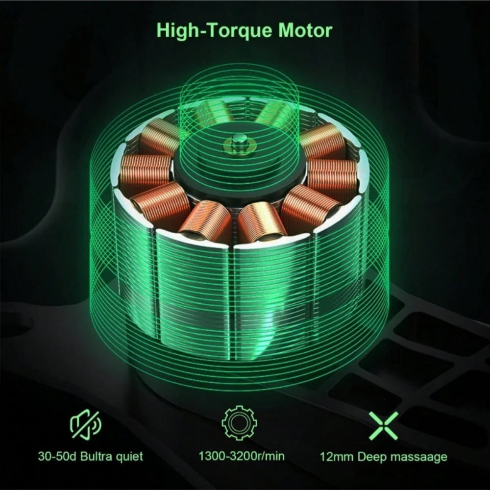 Massage Gun Deep Tissue Percussion Massager, Handheld, with 8 Massage Heads