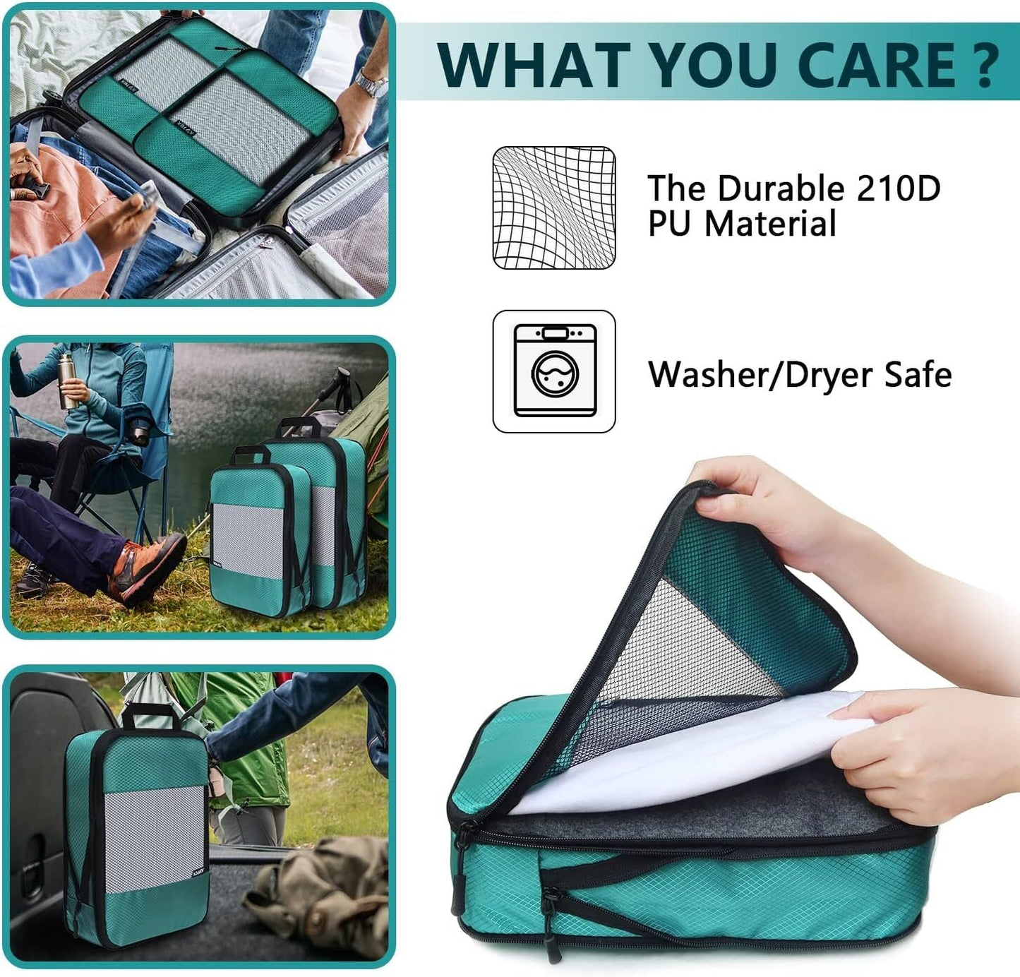 Compression Packing Cubes for Suitcases,5 Set Travel Essentials, Lightweight