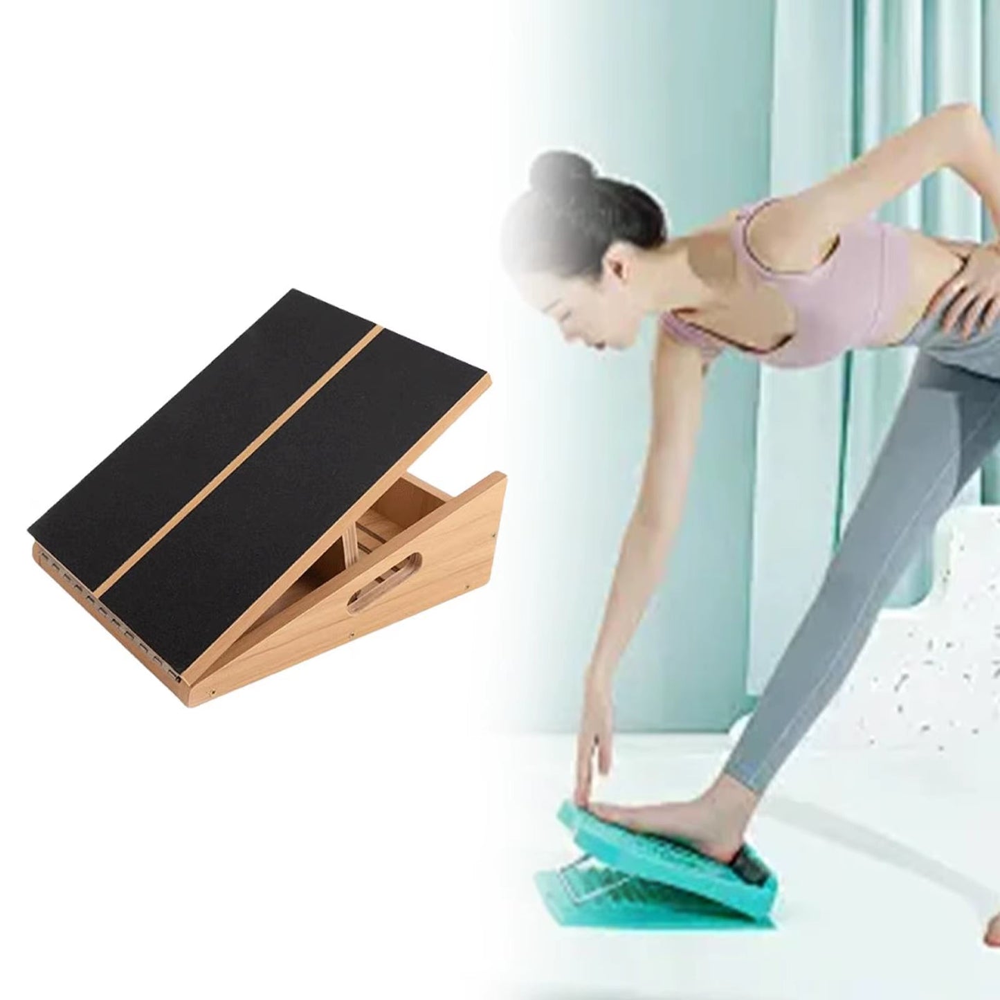 Slant Board Calf Stretcher Sports Wood Sturdy Portable Fitness Foldable anti Slip Surface Workout Yoga Gift Foot Incline Board