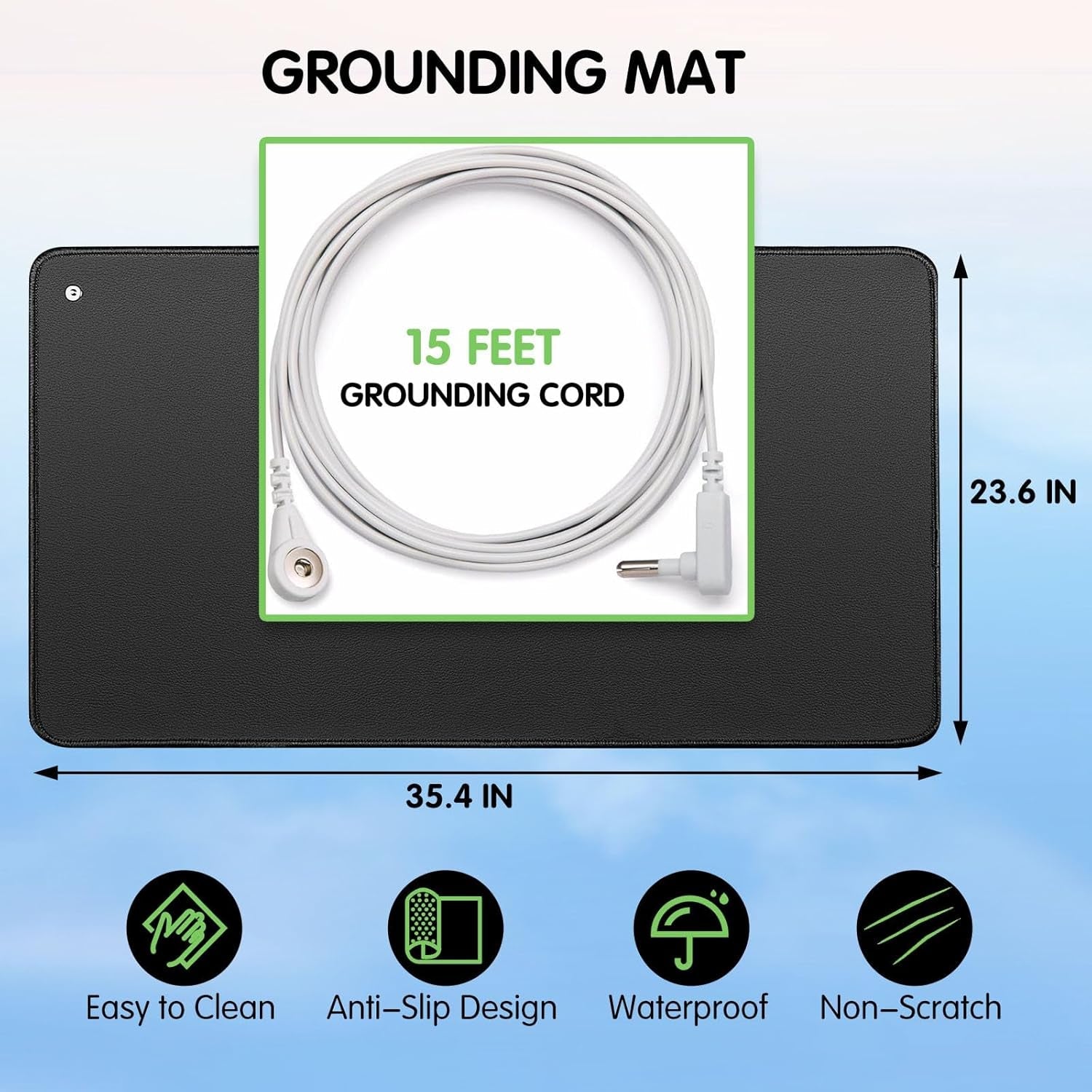 Grounding Mat, Grounding Mat for Bed 23.6 * 35.4. Earth Mat Grounding Pad, Grounding at Home